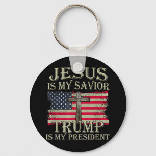 Jezus is mijn redder Trump mijn President Amerikaa Sleutelhanger