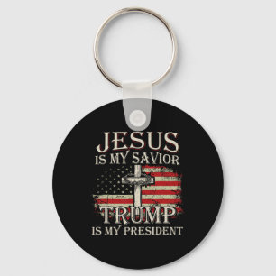 Jezus is mijn redder Trump mijn President Amerikaa Sleutelhanger