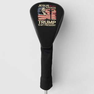 Jezus is mijn redder Trump mijn President VS vlag Golfheadcover