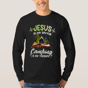 Jezus is mijn reddings kamperen is mijn therapie t-shirt