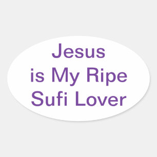 Jezus is Mijn Rijpe Soefi Minnaar Hankamer Artjunk Ovale Sticker