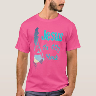 Jezus Is Mijn Rots Christelijke Rotsklimmer Boulde T-shirt