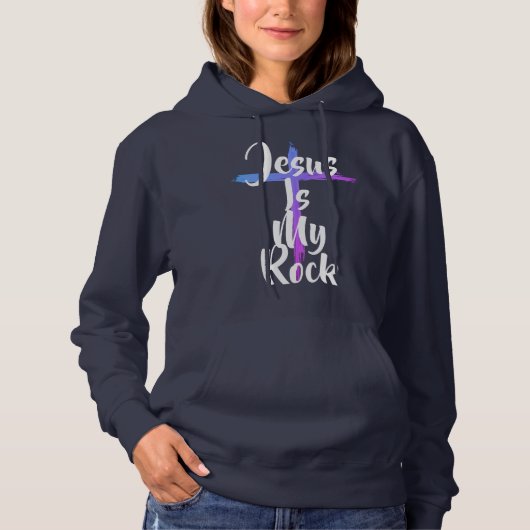 Jezus is mijn rots en dat is hoe ik omga hoodie (Voorkant)