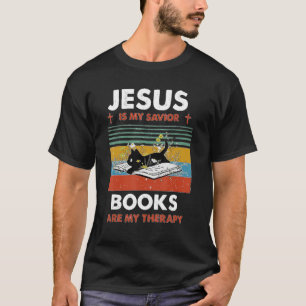 Jezus is mijn savior Cats zijn mijn therapie T-shirt