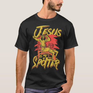 Jezus is mijn spotter Jezus tille en bodybuilding T-shirt