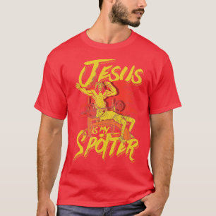Jezus is mijn spotter Jezus tille en bodybuilding T-shirt