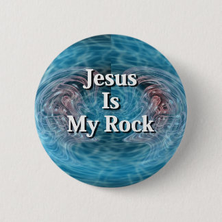 Jezus is mijn steen ronde button 5,7 cm