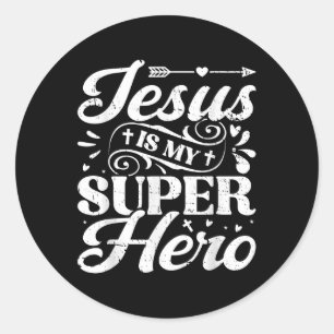 Jezus is mijn superheld - Christelijke religie Ronde Sticker
