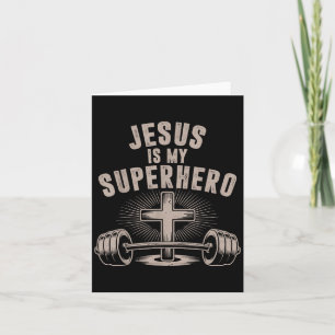 Jezus Is Mijn Superheld Hanteerstaaf Funny Christe Kaart