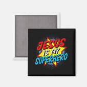 Jezus is mijn superheld magneet (Voorkant / Achterkant)