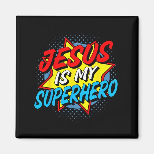 Jezus is mijn superheld magneet (Voorkant)