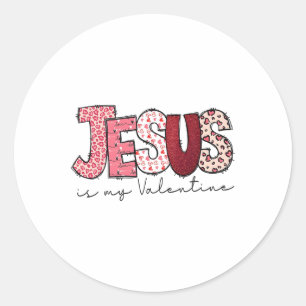 Jezus is mijn Valentijn Godsdienst Christelijk Val Ronde Sticker