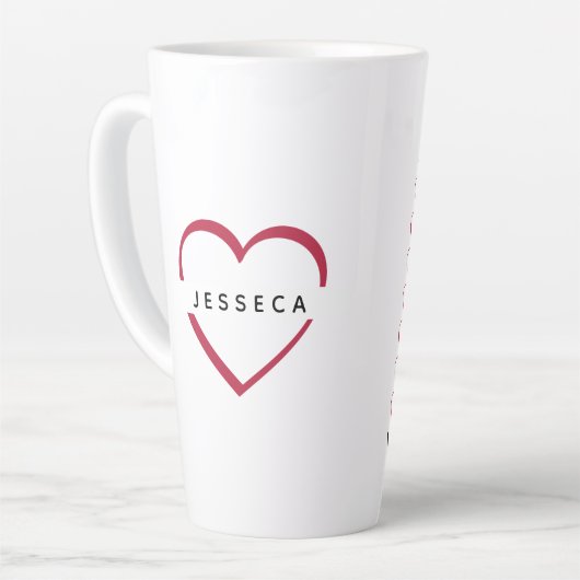 Jezus is mijn Valentijn harten kruis Latte Mok (Linkerhoek)