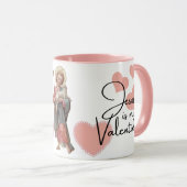Jezus is mijn Valentijn roze harten religie Mok (Voorkant rechts)