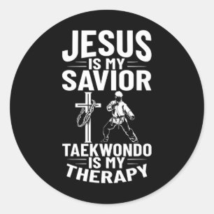 Jezus is mijn Verlosser Christelijk Karate Taekwon Ronde Sticker