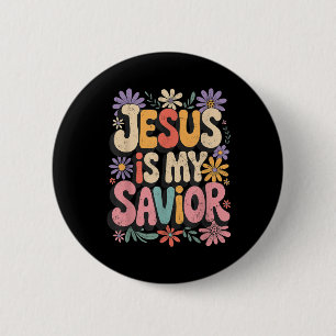 Jezus is mijn Verlosser, mijn God, mijn Koning, mi Ronde Button 5,7 Cm
