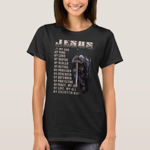 Jezus is m'n hele God Savior W T-shirt