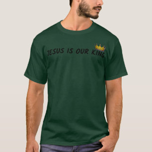 Jezus is onze koning met kroon illustratie t-shirt