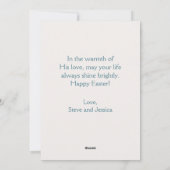 Jezus is opgestaan  Christelijk aangepaste Pasen Feestdagenkaart (Achterkant)