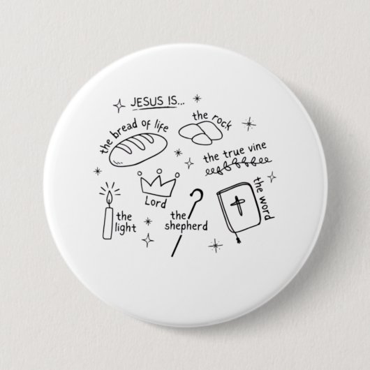 Jezus is.. ronde button 7,6 cm (Voorkant)