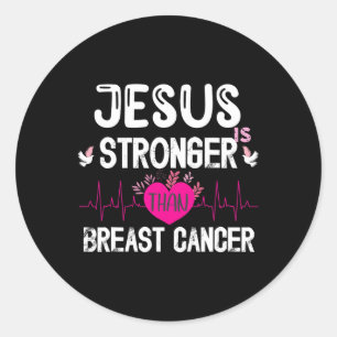 Jezus is sterker dan Christelijke borstkanker Ronde Sticker