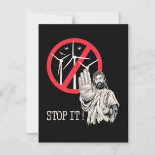 Jezus is tegen windenergie briefkaart