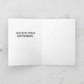 Jezus is uw barman wenskaart kaart (Binnen)