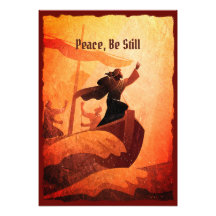 Jezus kalmeert de storm | Bijbeltekst Poster