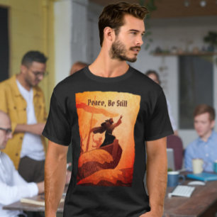 Jezus kalmeert het storm   Bijbelvers zwart T-shirt
