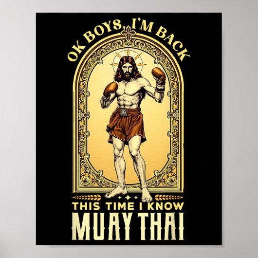 Jezus kent Muay Thai boksen kickboksen MMA Poster (Voorkant)