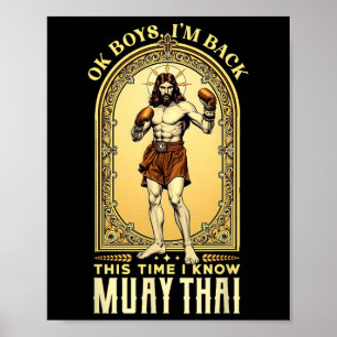 Jezus Kent Muay Thai Boksen Kickboksen Mma Poster