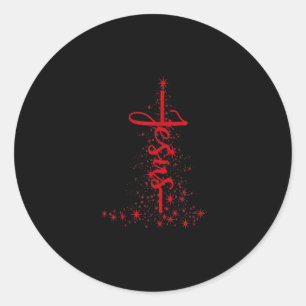Jezus Kerstboom Christelijke ster Jezus Ronde Sticker