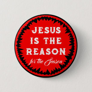 Jezus kerstpop ronde button 5,7 cm