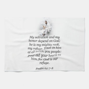 Jezus keuken handdoek Psalm 62:7-8