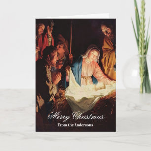 Jezus kind met Mary & Joseph Merry Kerstmis Kaart