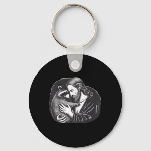Jezus Knuffelen Wasbeer _2 Sleutelhanger