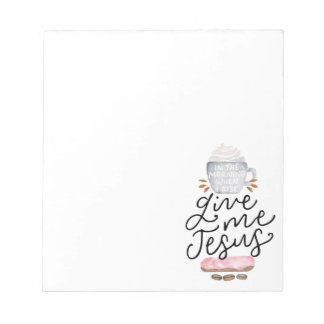 Jezus, koffie, donut (waterverf) notitieblok. notitieblok