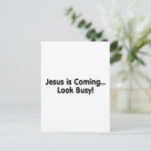 Jezus komt er op uit. briefkaart (Staand voorkant)