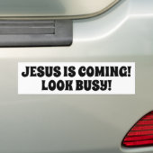 Jezus komt eraan... bumpersticker (Op auto)