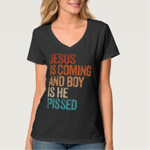 Jezus komt eraan en jongen is dat hij grappige Chr T-shirt