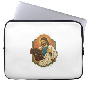 Jezus Krijt Bedekte Zwarte Sportkleren Troep Worko Laptop Sleeve