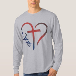 Jezus Kruis en hart Liefde Symbool T-shirt