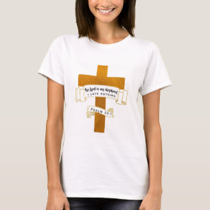 Jezus kruis in goud met Bijbelse Verse - T-shirt