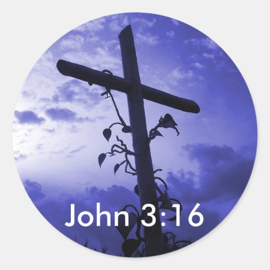 Jezus Kruis van Golgotha Johannes 3:16 Sticker (Voorkant)