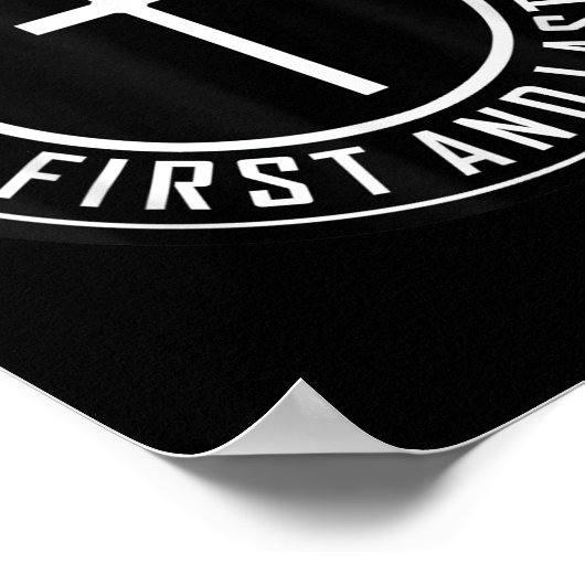 Jezus kruist cirkel grappige alfa en omega - eerst poster (Hoek)