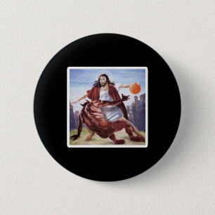 Jezus kruist Satan Bysketbyll Ronde Button 5,7 Cm