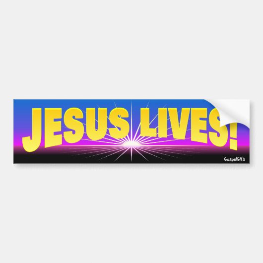 Jezus leeft! bumpersticker (Voorkant)
