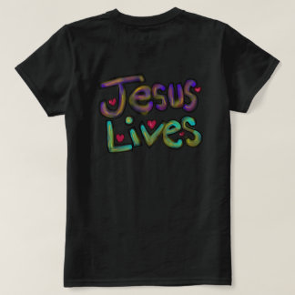 Jezus Leeft Handgetekende Christelijke Kunst T-shirt