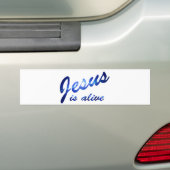 Jezus leeft in Bleu électrique Bumpersticker (Op auto)