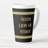 Jezus Leeuw van Juda met Leeuwenkop Latte Mok (Rechterhoek)